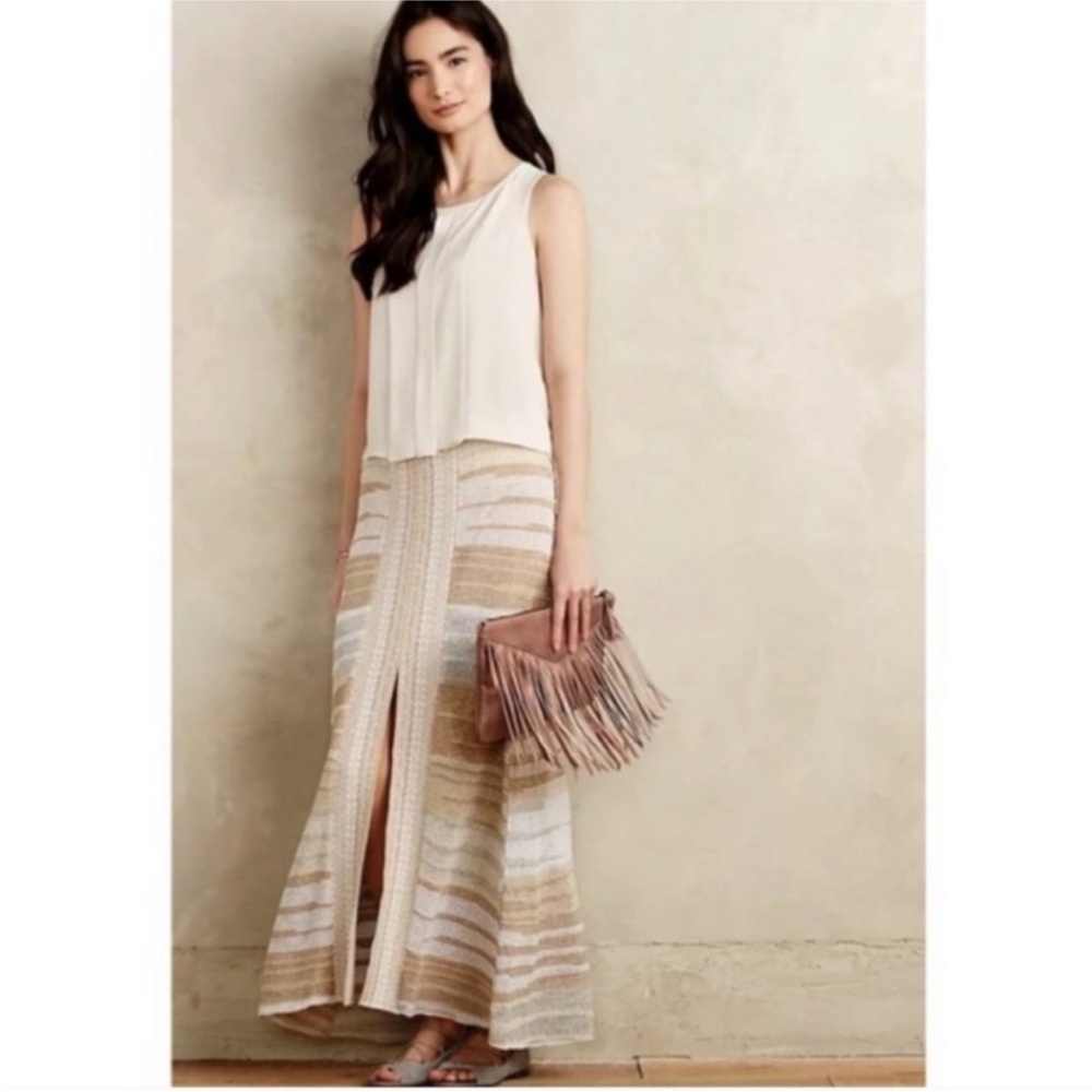 Anthropologie Cecilia Prado Metallic Glinted Knit
Maxi Skirt - Size large